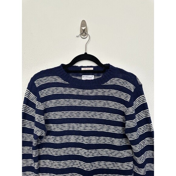 GANT RUGGER The Slubber Sweater Navy Striped Knit Nautical Fisherman Men's XS - Picture 2 of 8